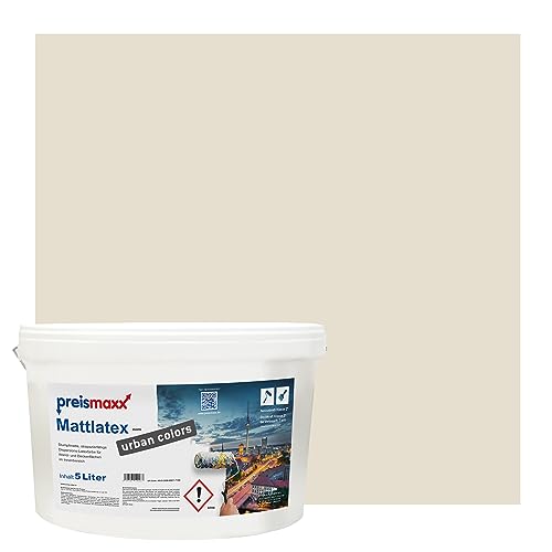 Preismaxx Mattlatex urban colors, bunte Wandfarbe, beige, graubeige, grey-beige 5L von Preismaxx