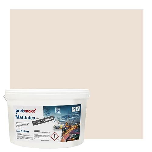 Preismaxx Mattlatex urban colors, bunte Wandfarbe, beige, perlbeige, pearl beige 5L von Preismaxx