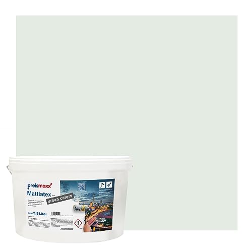 Preismaxx Mattlatex urban colors, bunte Wandfarbe, grün, weißgrün, white-green 2,5L von Preismaxx