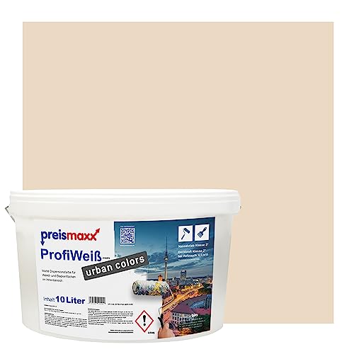 Preismaxx Profiweiß urban colors, bunte Wandfarbe, rot, ahornholz, maple wood 10L, Innenfarbe, hohe Deckkraft Klasse 2, matt von Preismaxx