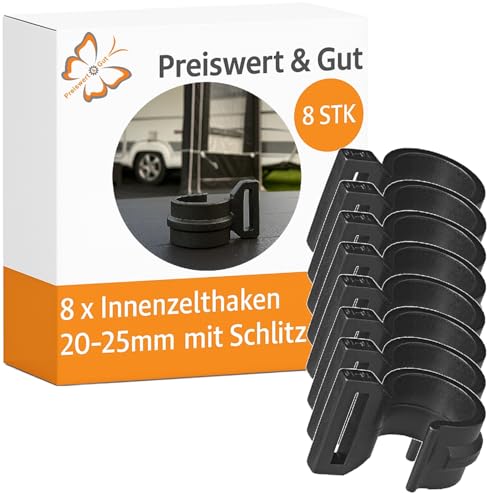 Preiswert&Gut 8 x Innenzelthaken, robuste Zeltclips als Befestigungshaken für 20-25mm Zeltstangen, Camping Zubehör in Schwarz, 5,5 x 2,8 cm Preiswert&Gut 8 x Innenzelthaken, robuste Zeltclips als Befestigungshaken für 20-25mm Zeltstangen, Camping Zubehör in Schwarz, 5,5 x 2,8 cm von Preiswert & Gut