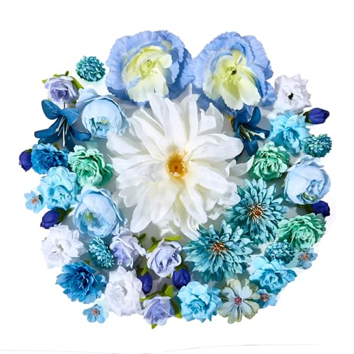 Prelisee 42 STK Blaue Kunstblumen Blumenköpfe Wie Echt Künstliche Blumenköpfe Kunst Blumen Köpfe zum Basteln mit 13 Stile Mix Fake Blumen Seidenblumen Streublumen Deko für Torten,Hochzeit,Geburtstag Prelisee 42 STK Blaue Kunstblumen Blumenköpfe Wie Echt Künstliche Blumenköpfe Kunst Blumen Köpfe zum Basteln mit 13 Stile Mix Fake Blumen Seidenblumen Streublumen Deko für Torten,Hochzeit,Geburtstag von Prelisee