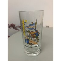 Vier Vintage Glas Trinkgläser Mit "Frechen Sprüchen' von Prelovedfunkyjunk