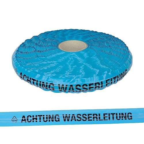 PremSecure Ortungsband mit Drahteinlage ortbares Band Achtung Wasserleitung 250m blau von PremSecure