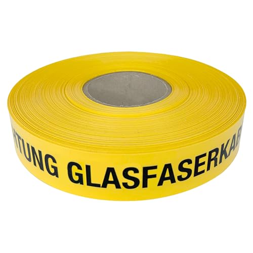 PremSecure Trassenwarnband Achtung Glasfaserkabel Glasfaser 250m Erdkabel Lichtwellenleiter Warnband Trassierband schwarz gelb von PremSecure