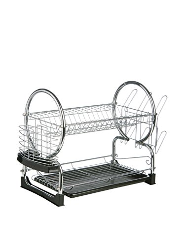 Premier Housewares 509585 2 Tier Dish Drainer, Chrom, 56 x 25 x 39 cm von Premier