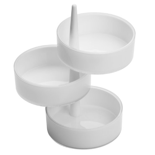 Premier Housewares 0806586 Aufbewahrungsschalen, 3-stöckig, runde, schwenkbare Schalen aus Kunststoff, Weiß von Premier