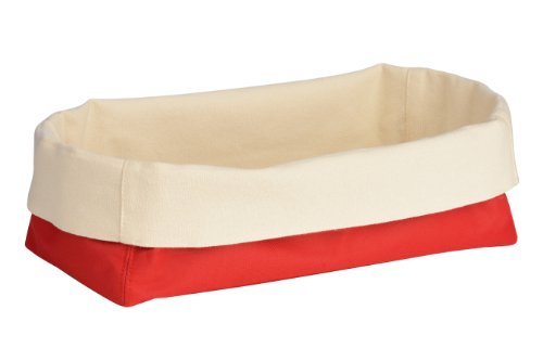 Premier Housewares 1901107 Brotkorb aus Polyester und Baumwolle, cremefarben/Rot, 16x33x17 von Premier