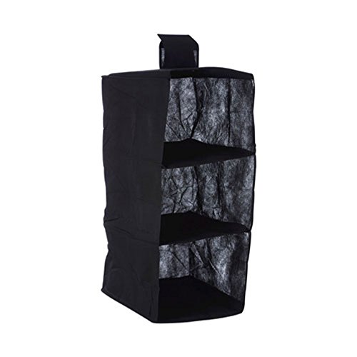 Premier Housewares 3 Abschnitt Kleiderboxen Organizer, Polyester, schwarz, 28 x 28 x 57 cm, 28x28x57 von Premier