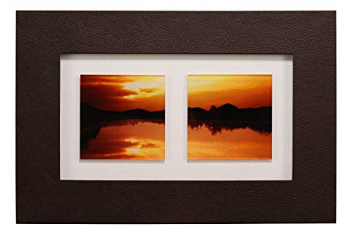 Premier Housewares 7029C Doppeltes Wandbild gerahmt Sonnenuntergang Lederoptik 50x75 cm Mehrfarbig von Premier