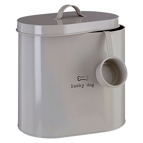 Premier Housewares Adore Pets "Lucky Dog, Essen Aufbewahrungs Mülleimer mit Löffel, natur, 6,5 Liter von Premier