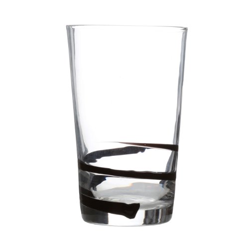 Premier Housewares Becher, Black Swirl Glas, 550ml von Premier