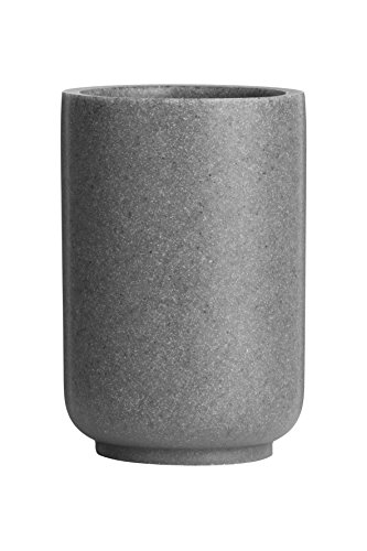 Premier Housewares Becher in Canyon Grey mit Steineffekt, Harz, Grau, H11 x W7 x D7cm von Premier