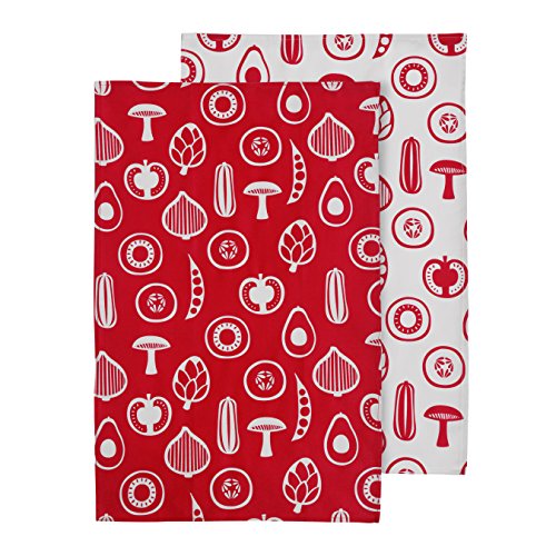Premier Housewares Besa Tea Towels, Set of 2, Red by Premier Housewares von Premier