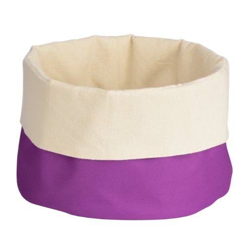 Premier Housewares Brotkorb, Polyester/Baumwolle, cremefarben/Violett, Lila, 22x22x22 von Premier