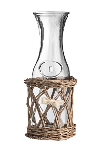 Premier Housewares Country-Cottage-Karaffe, Glas, grau, 13 x 13 x 28 cm, Willow, 13x13x28 von Premier