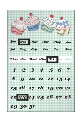 Premier Housewares Ltd 2800636 Magnetischer Kalender, Metal, grün von Premier