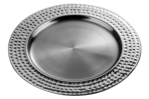 Premier Housewares Dekoteller Edelstahl, Rostfreier Stahl, Silber, 33x33x1 von Premier