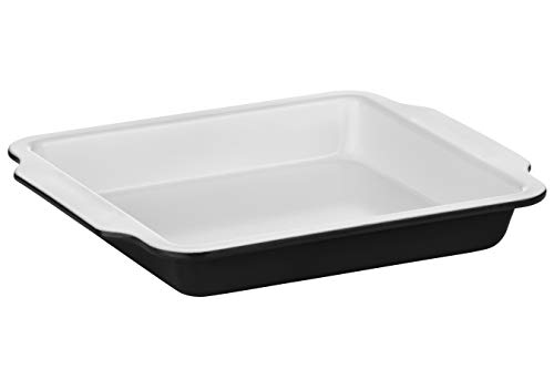 Premier Housewares Ecocook schwarz Auflaufform mit Griffen, Kohlenstoffstahl, keramische Beschichtung, 27x30x4 von Premier