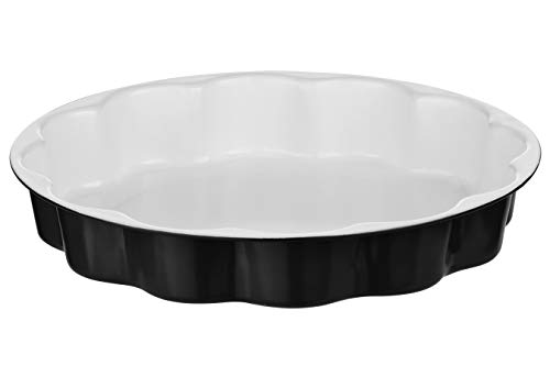 Premier Housewares Ecocook schwarz-Flan-Gericht, Kohlenstoffstahl, keramische Beschichtung, 29x29x5 von Premier
