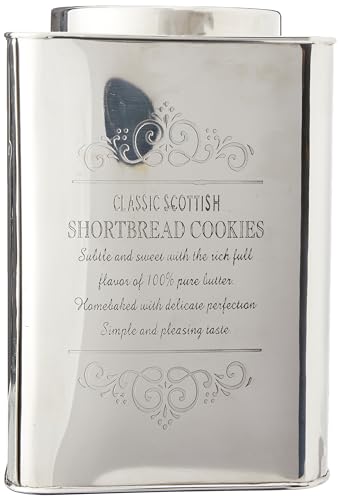 Premier Housewares Edelstahl-Chai Clvassic Scottish Shortbread Cookies Dose, Rostfreier Stahl, Silber, 19x19x27 von Premier