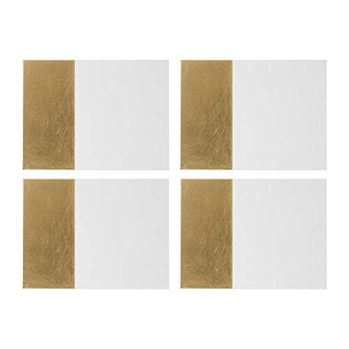 Premier Housewares Geome taucht weiße und goldene Placemats, Cardboard, PU-Polyurethane, 21x28x1 von Premier