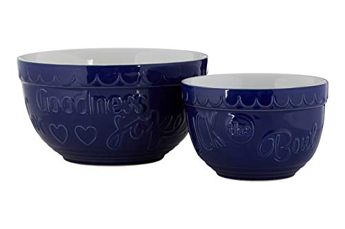 Gigi Runde RührSchüsseln, Blau, Weiß, 2er Set von Premier