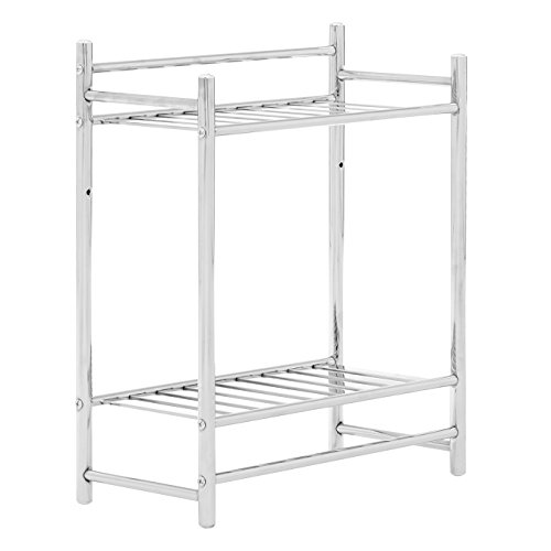 Premier Housewares Handtuchregal, 2-stöckig, verchromtes Metall, Silber, 21x50x52 von Premier