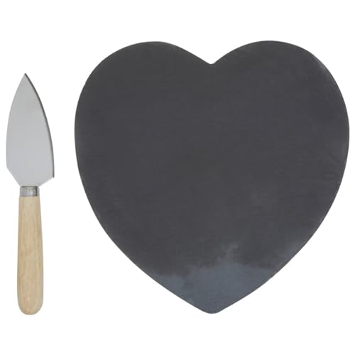 Premier Housewares Heart Slate Cheese Board with Knife von Premier