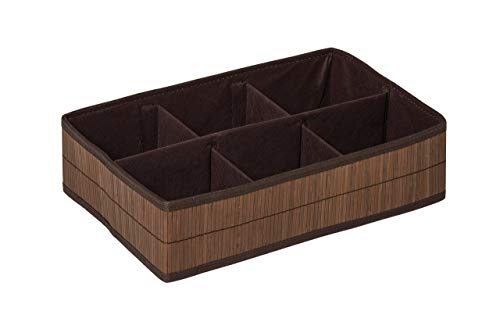 Premier Housewares Kankyo 6 Abschnitte Dunkelbraune Aufbewahrungsbox, Bambus, Pappe, Polyethylen, Braun, 27x40x10 von Premier