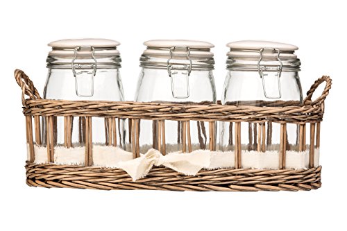 Premier Housewares Karraffe „Country Cottage, Keramik Glas, grau, 15 x 40 x 19 cm, Willow, 4 von Premier