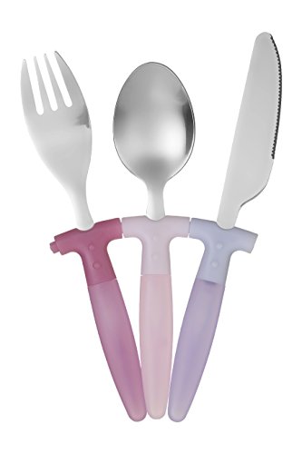 Premier Housewares Kinderbesteck, Edelstahl, Kunststoff, 3tlg, Rosa von Premier