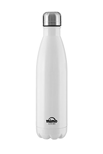 Premier Housewares MIMO Vakuum Flasche Fläschchen 350 ml, Edelstahl, 7 x 7 x 28 cm, Edelstahl, weiß, 7 x 7 x 28 cm von Premier