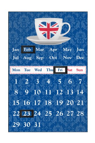 Premier Housewares Magnetischer Kalender 'I Love UK' von Premier