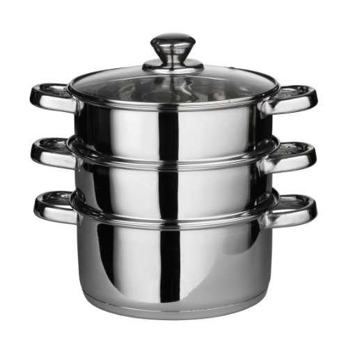 Premier Housewares Dampfgarer, Edelstahl, Glasdeckel, 28 x 22 x 25 cm Premier Housewares Dampfgarer, Edelstahl, Glasdeckel, 28 x 22 x 25 cm von Premier