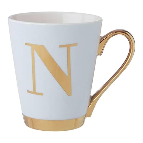 Premier Housewares Mimo White Frosted Deco N Letter Monogram Mug von Premier