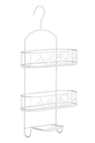 Premier Housewares Paradise Duschkorb 2 stöckig, Weiß, Pulverfarbe, 11x26x52 von Premier