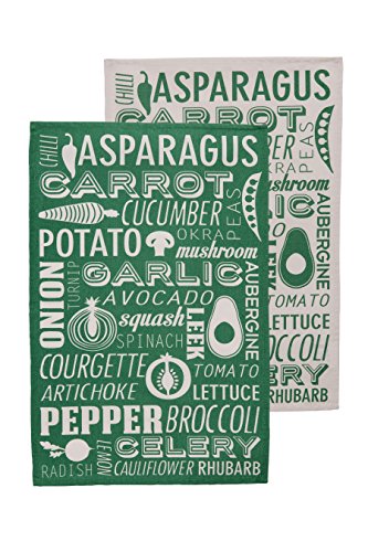 Premier Housewares Porter Tea Towels - Green, Set of 2 by Premier Housewares Premier Housewares Porter Tea Towels - Green, Set of 2 by Premier Housewares von Premier