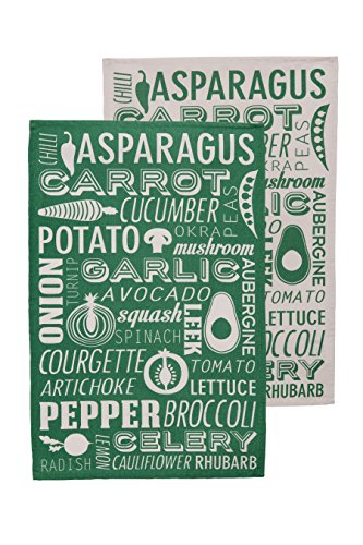 Premier Housewares Porter Tea Towels - Green, Set of 2 by Premier Housewares von Premier