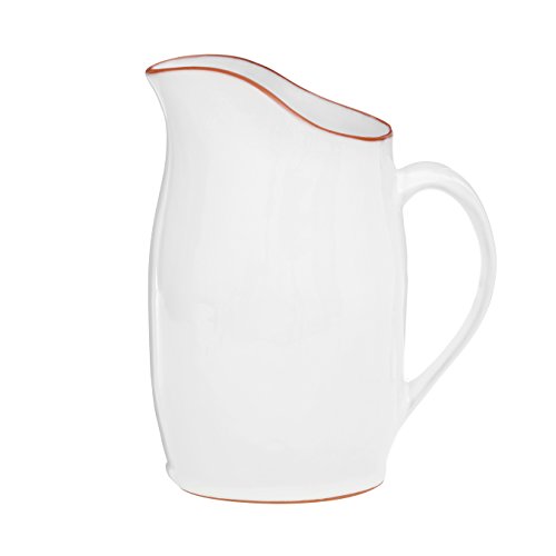 Premier Housewares Premier Pitcher Krug, Steingut, emailliert, weiß, Glasierte Terrakotta, 10x22x25 von Premier