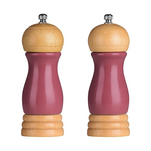 Premier Housewares Salz-und Pfefferset, Rubberwood (Hevea), Pink von Premier