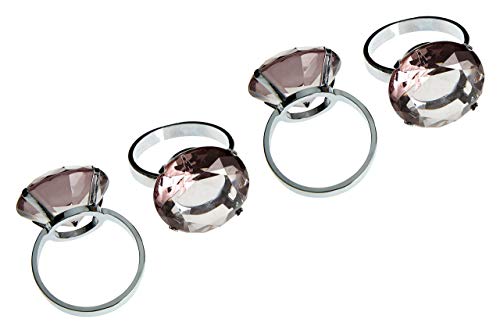 Premier Housewares Serviettenringe, 4er Set, rauchgrauer Diamante, verchromt von Premier