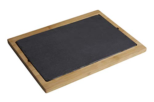 Premier Housewares Slate/Akazienholz Servierbrett, Natur/grau, Schiefer, 25 x 35 x 3 cm von Premier