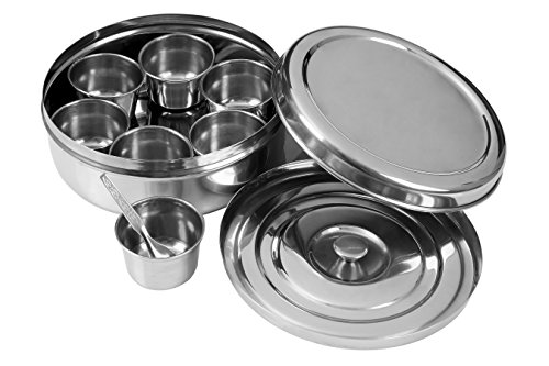 Premier Housewares Spice Container Set 7-teilig, Edelstahl, Silber, 17 x 17 x 7 cm von Premier