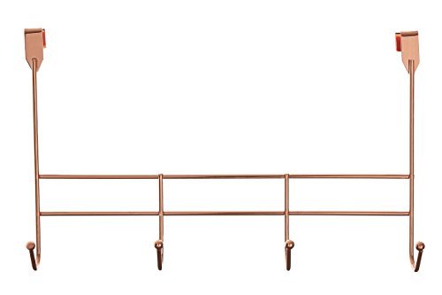 Premier Housewares Türgarderobe, 4 Haken, rose gold, 10 x 40 x 25 cm von Premier