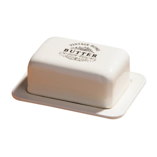 Premier Housewares Vintage Home Butterdose, Cremefarben, H7 x W16 x D12cm Premier Housewares Vintage Home Butterdose, Cremefarben, H7 x W16 x D12cm von Premier Housewares