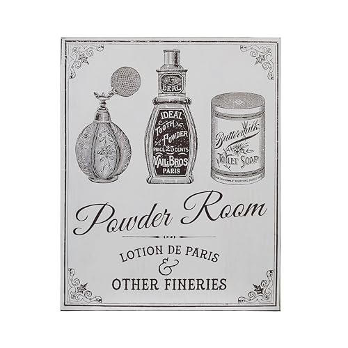 Premier Housewares Wandschild „Powder Room“, Grau von Premier Housewares