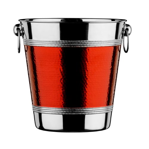 Premier Housewares Wine Bucket, Stainless Steel, Red, H20 x W20 x D20cm von Premier