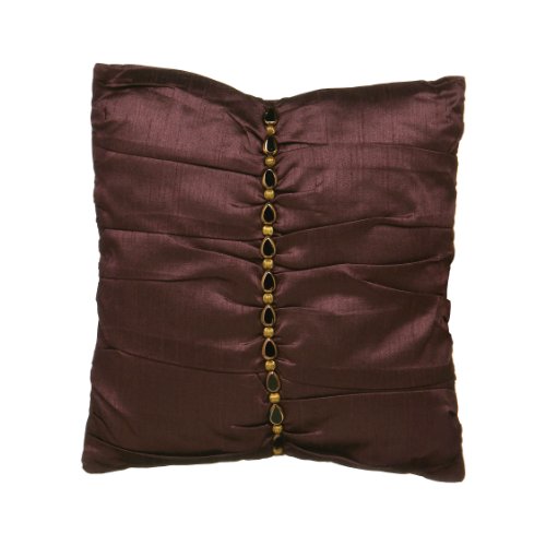 Premier Housewares Zara Kissen mit schwarzen und goldenen Juwelen 30x30 cm amethystfarben von Premier