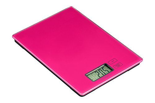 Premier Housewares Zing Kitchen Scale, Hot Pink Glass, Electronic 5kg von Premier